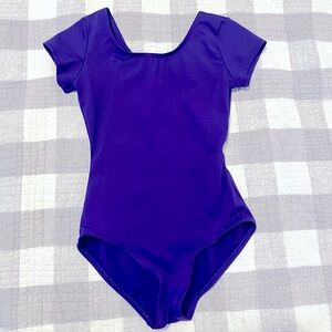 Girls Capezio Purple Short-sleeve Dance Leotard